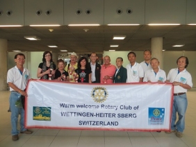 Ankunft der Schweizer Delegation am Flughafen in Bangkok